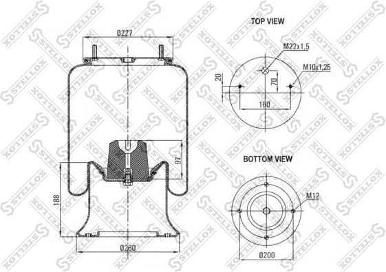 Bellow, air suspension 90-91210-SX