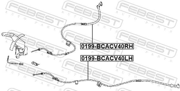 Cable Pull, parking brake 0199-BCACV40RH - image 2
