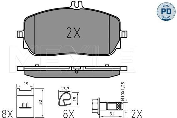 Brake Pad Set, disc brake MEYLE-PD: Advanced performance and design. 025 229 4419/PD