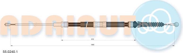 Cable Pull, parking brake 55.0240.1