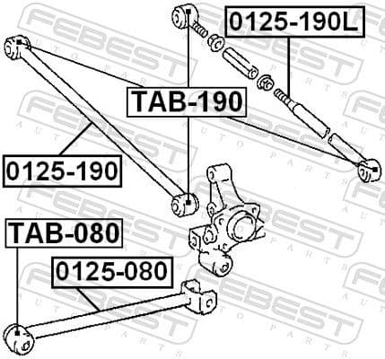 Mounting, control/trailing arm TAB-190