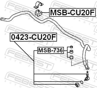 Mounting, stabiliser bar MSB-CU20F - image 2