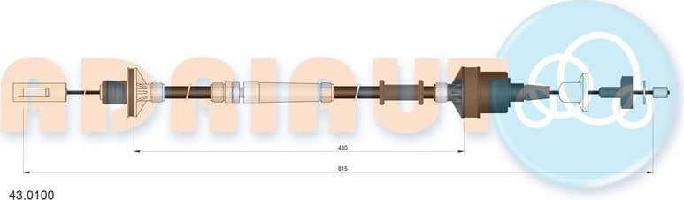 Cable Pull, clutch control 43.0100