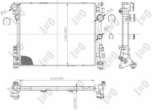 Radiator, engine cooling LORO 054-017-0060-B - image 2