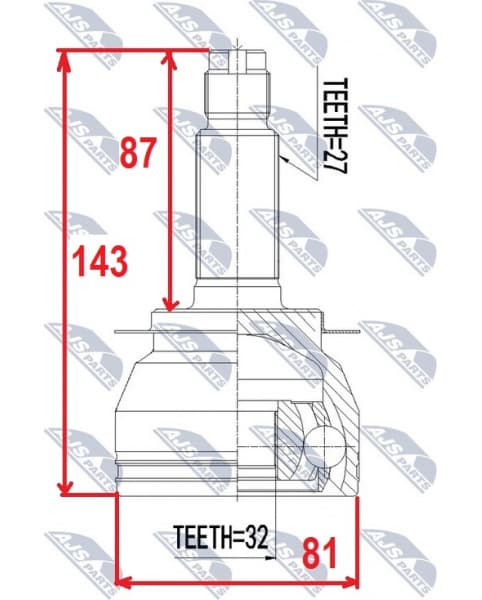 CV joint outer NPZ-SB-026