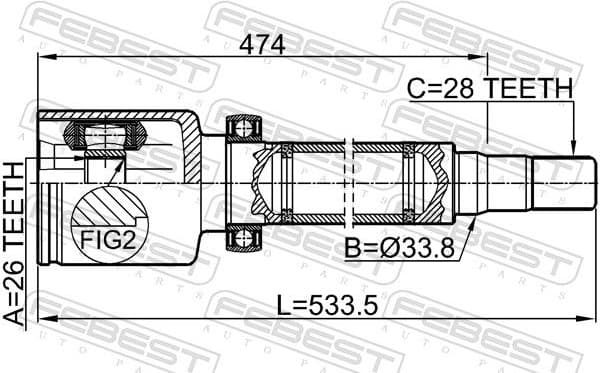 Joint Kit, drive shaft 2111-CA2RH - image 2