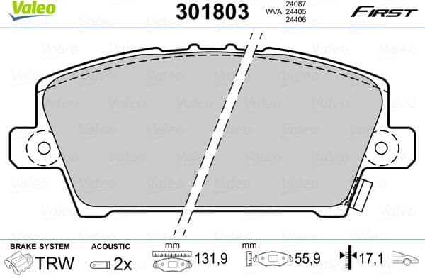 Brake Pad Set, disc brake ESSENTIAL 301803