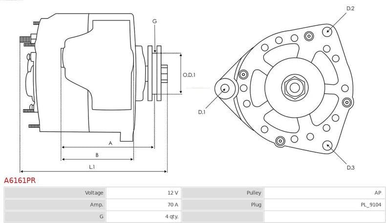 Alternator Remanufactured AS A6161PR - image 5