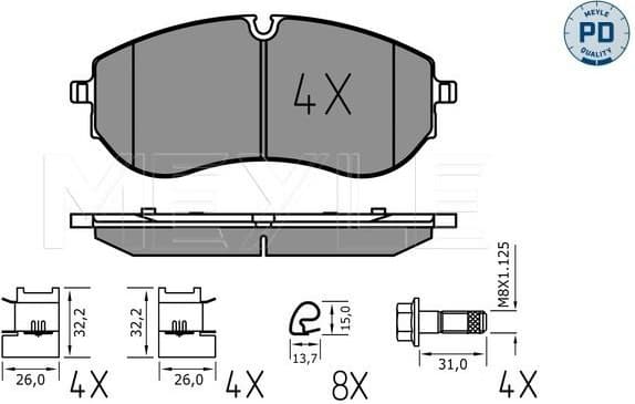 Brake Pad Set, disc brake MEYLE-PD: Advanced performance and design. 025 224 9320/PD