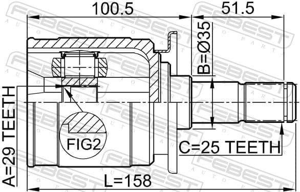 Joint Kit, drive shaft 0411-CU20RR - image 2