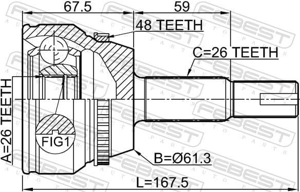 Joint Kit, drive shaft 0110-ACV40L26A48 - image 2