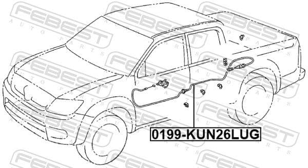 Cable Pull, fuel filler cap/flap unit 0199-KUN26LUG - image 2