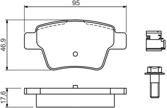 Brake Pad Set, disc brake 0986494605 - image 2