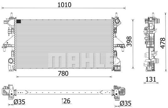 Radiator, engine cooling BEHR *** PREMIUM LINE *** CR 2631 000P