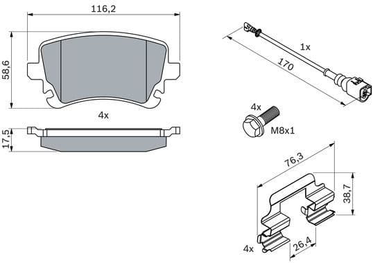 Brake Pad Set, disc brake 0986494583 - image 3