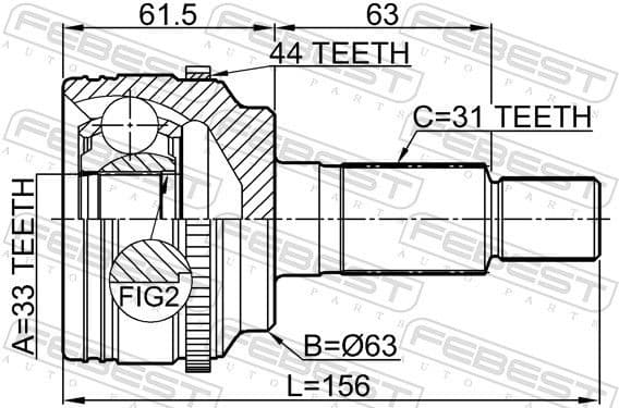 Joint Kit, drive shaft 0510-ERA44 - image 2