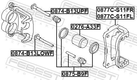 Brake Caliper Bracket Set 0877C-S11FR - image 2