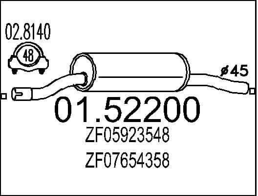 Front Muffler 01.52200