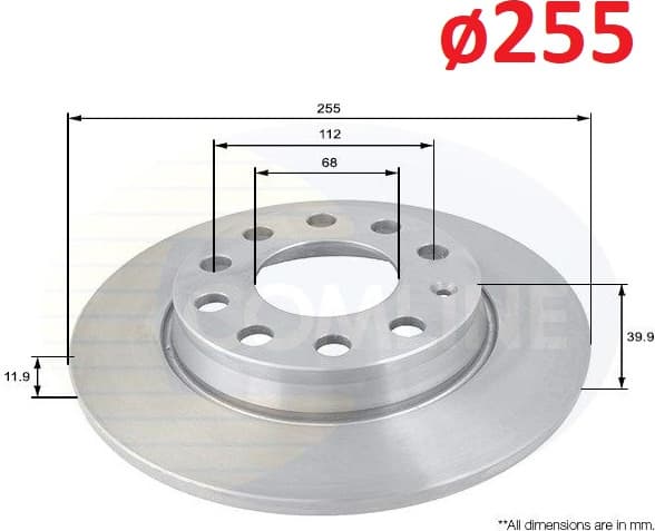 Brake disc, 1pcs REAR ADC1436