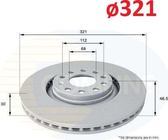 Brake disc, 1pcs FRONT ADC1473V