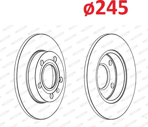 Brake discs kit rear, (2pcs), Top Quality DDF1709C