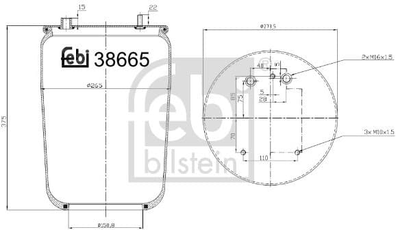 Bellow, air suspension 38665