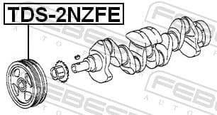 Belt Pulley, crankshaft TDS-2NZFE - image 2