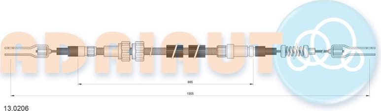 Cable Pull, parking brake 13.0206