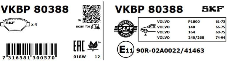 Brake Pad Set, disc brake VKBP80388