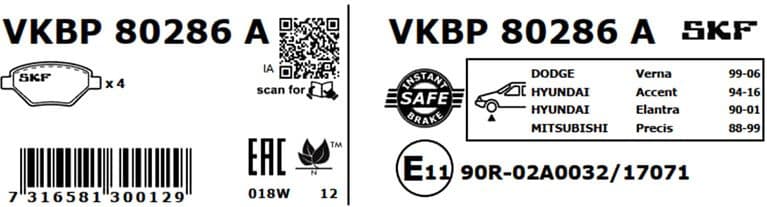 Brake Pad Set, disc brake VKBP80286A
