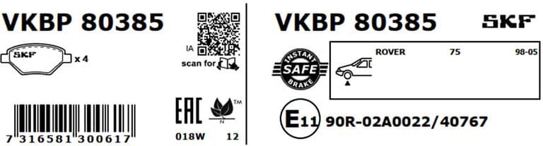 Brake Pad Set, disc brake VKBP80385