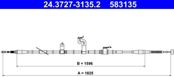 Cable Pull, parking brake 24.3727-3135.2