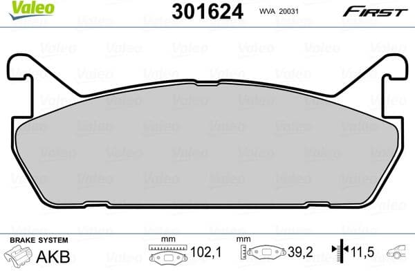 Brake Pad Set, disc brake ESSENTIAL 301624