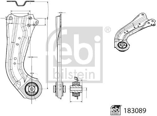 Control/Trailing Arm, wheel suspension 183089