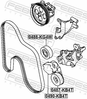 Deflection/Guide Pulley, V-ribbed belt 0488-KG4W - image 2
