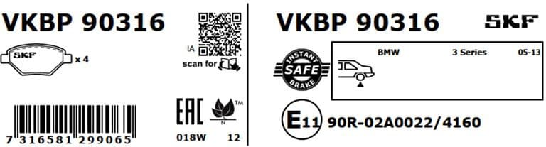 Brake pads rear VKBP 90316