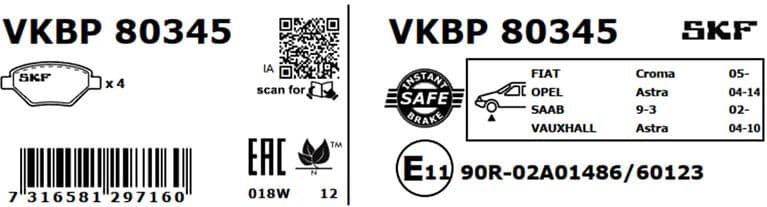 Brake Pad Set, disc brake VKBP80345 - image 2