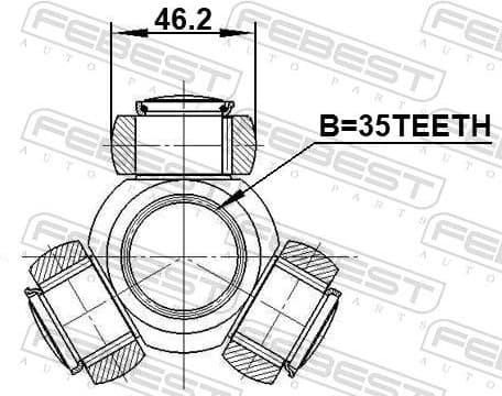 Spider Assembly, drive shaft 1216-DM24MT - image 2