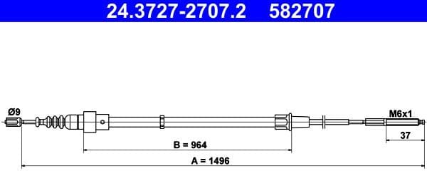 Cable Pull, parking brake 24.3727-2707.2