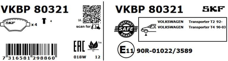 Brake Pad Set, disc brake VKBP80321