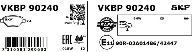 Brake pads rear VKBP 90240