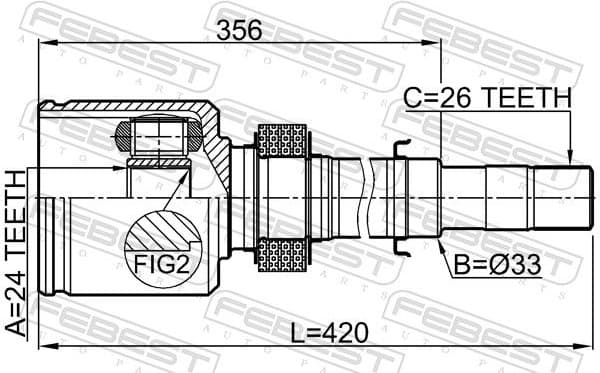 Joint Kit, drive shaft 0211-C11HR16RH - image 2