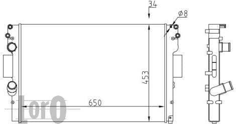 Radiator, engine cooling LORO 022-017-0006 - image 2