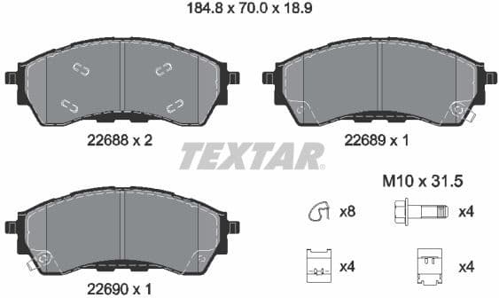Brake Pad Set, disc brake Q+ 2268801