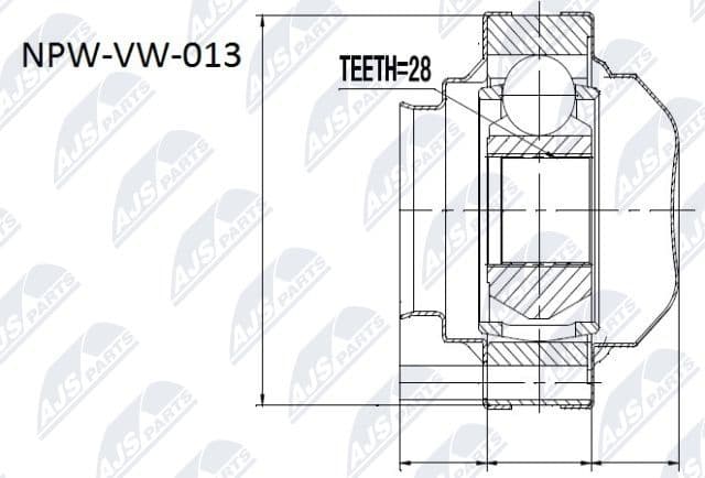 Joint Kit, drive shaft NPW-VW-013