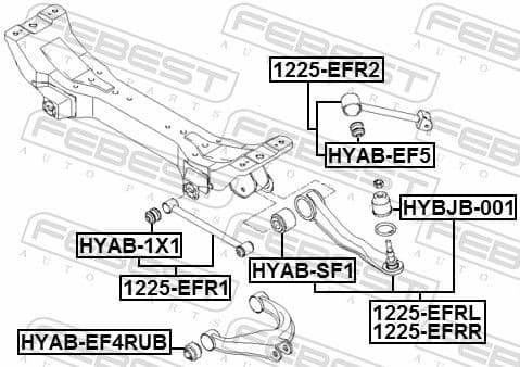 Mounting, control/trailing arm HYAB-EF4RUB - image 2