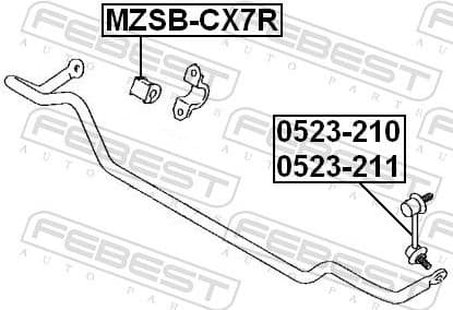 Mounting, stabiliser bar MZSB-CX7R - image 2