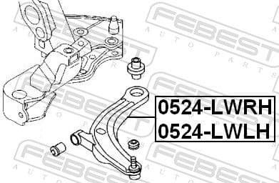 Control/Trailing Arm, wheel suspension 0524-LWLH - image 2