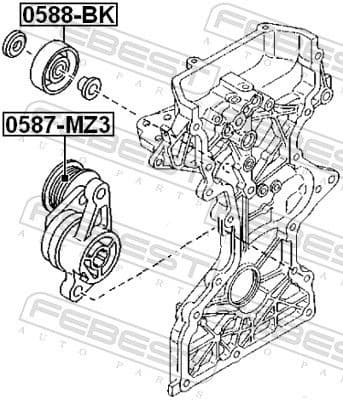 Tensioner Pulley, V-ribbed belt 0587-MZ3 - image 2