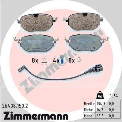 Brake Pad Set, disc brake 26408.150.2